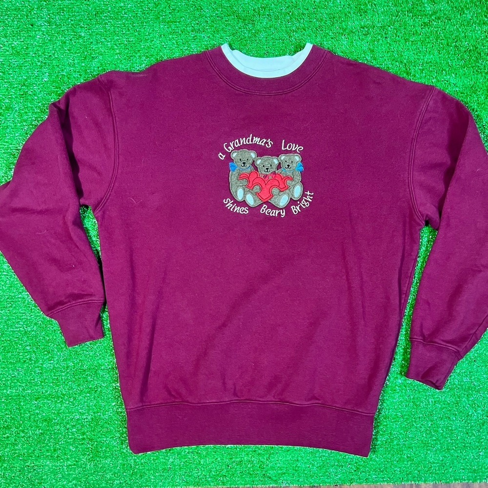 vintage crewneck sweatshirt women's MED. 80s Pullover Grandma Granny Core